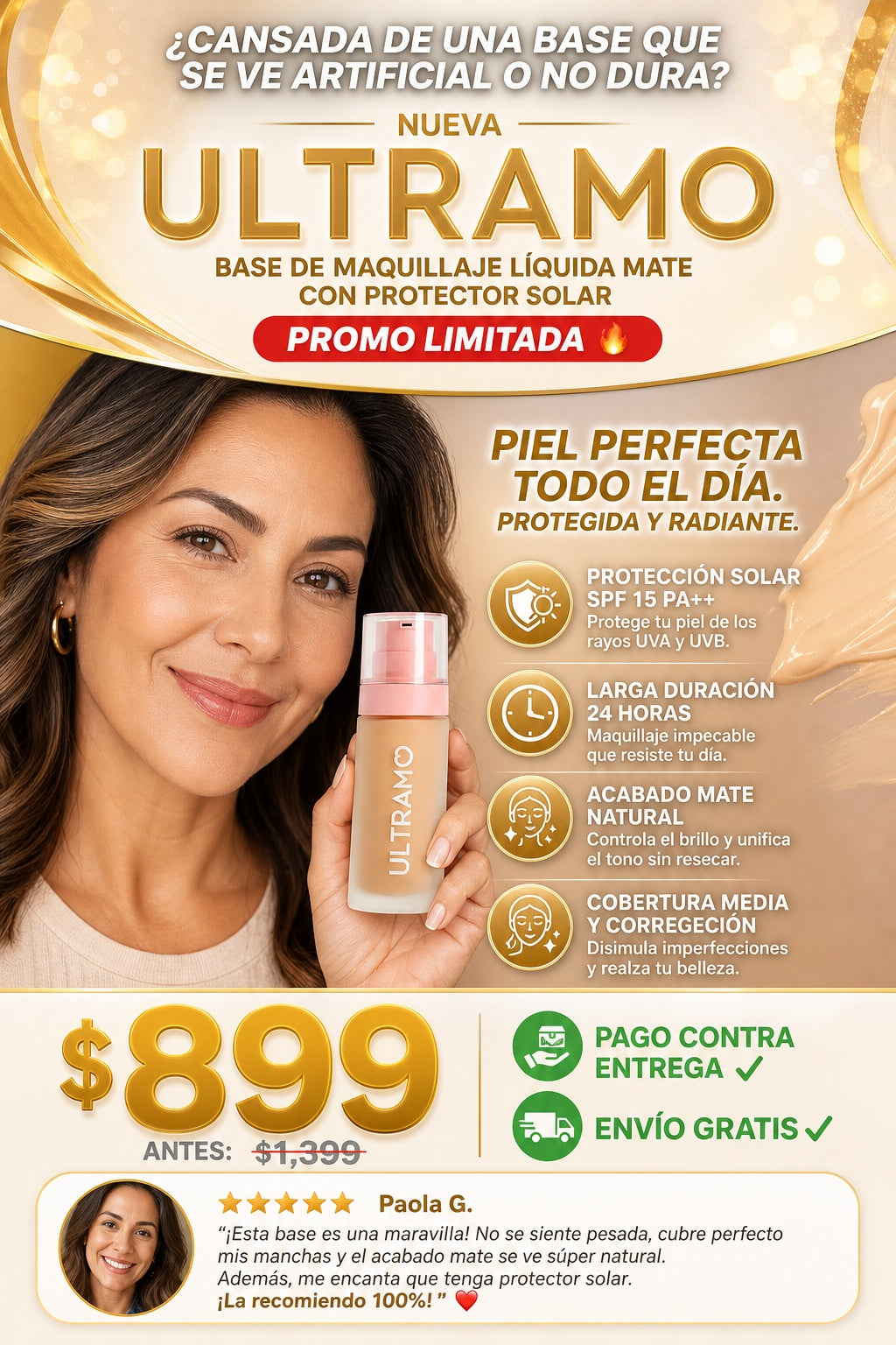 Base de maquillaje líquida mate con protector solar - imagen 3 - solucion