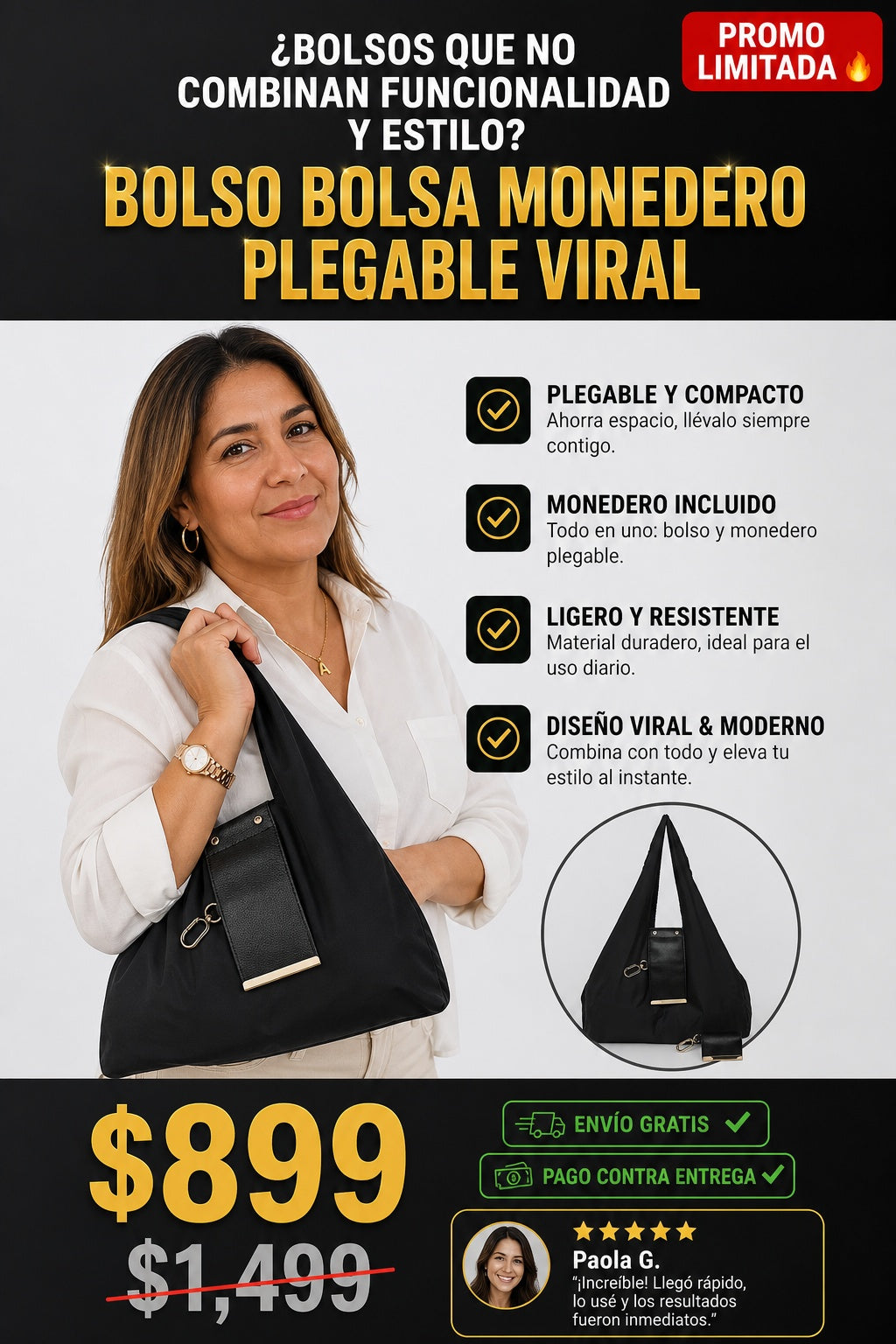 Bolso Bolsa Monedero Plegable Viral - imagen 3