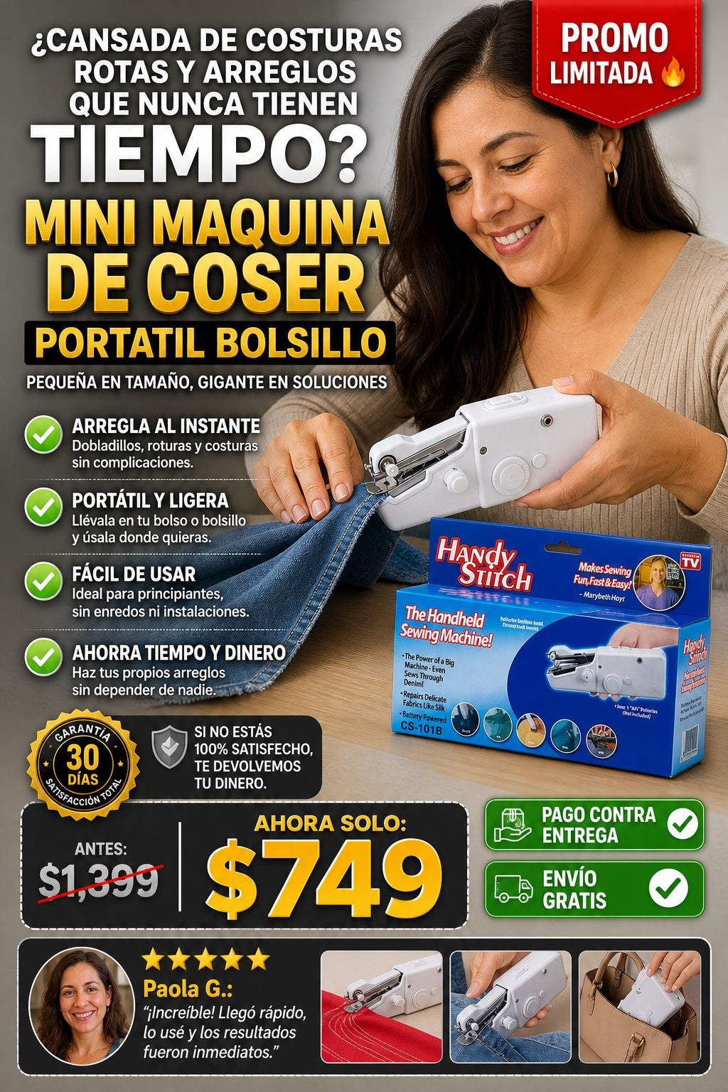 Mini Maquina De Coser Portatil Bolsillo - imagen 3