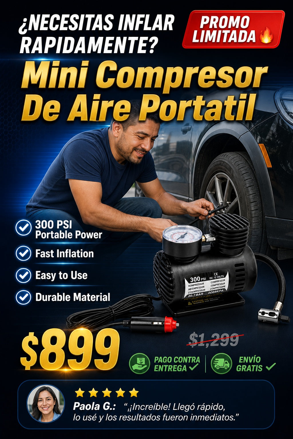 Mini Compresor De Aire Portatil - imagen 3