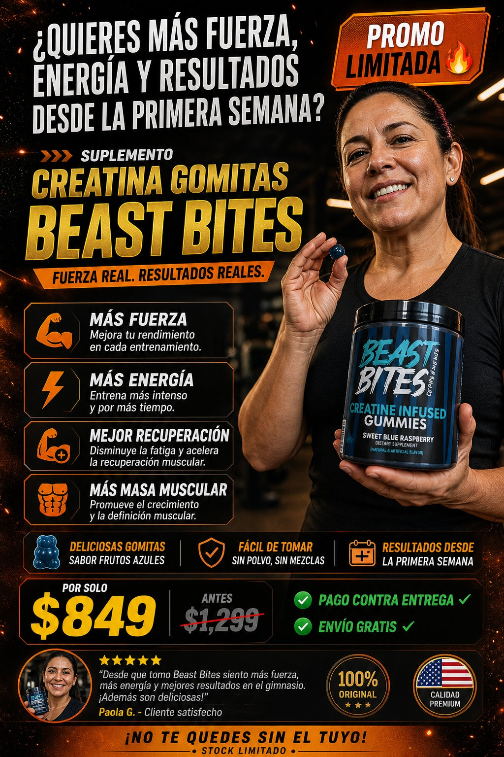 Suplemento Creatina Gomitas Beast Bites - imagen 3