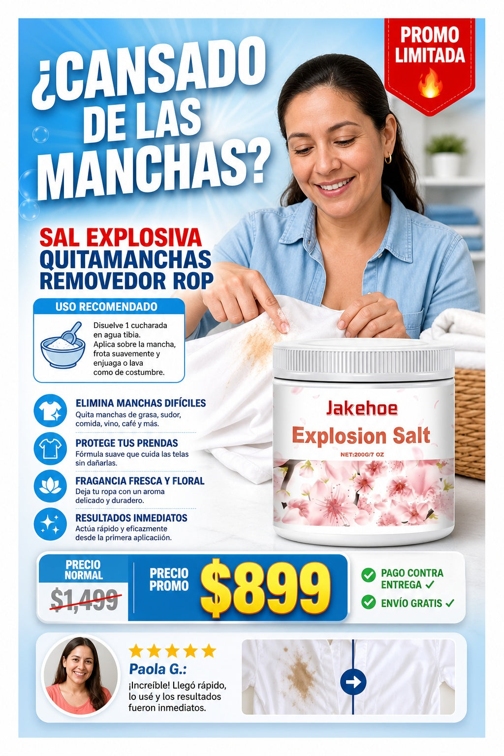 Sal Explosiva Quitamanchas Removedor Rop - imagen 3