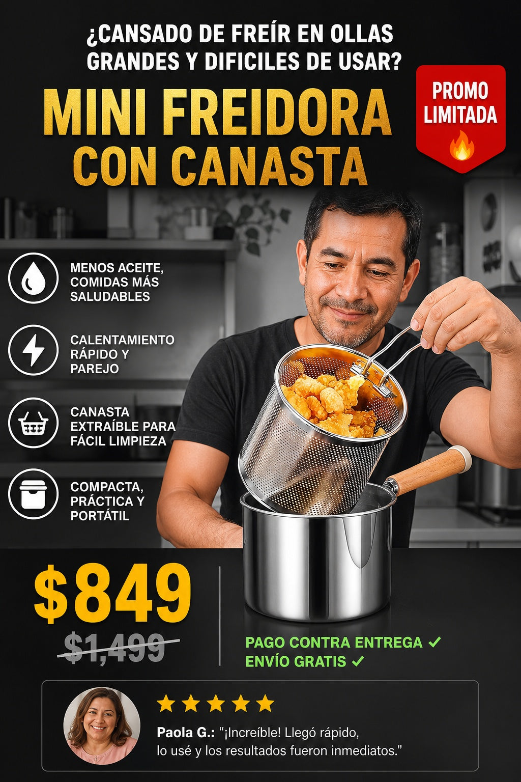 Mini Freidora Con Canasta - imagen 3