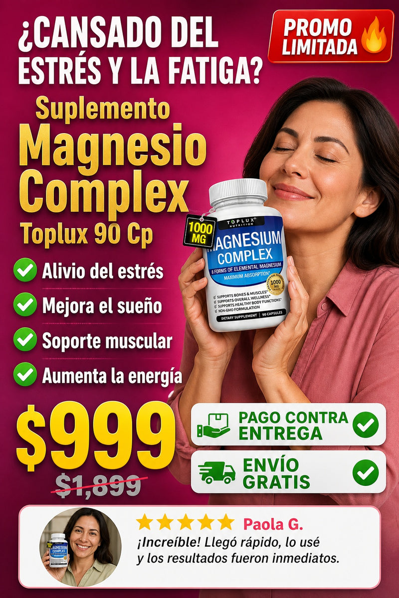 Suplemento Magnesio Complex Toplux 90 Cp - imagen 3