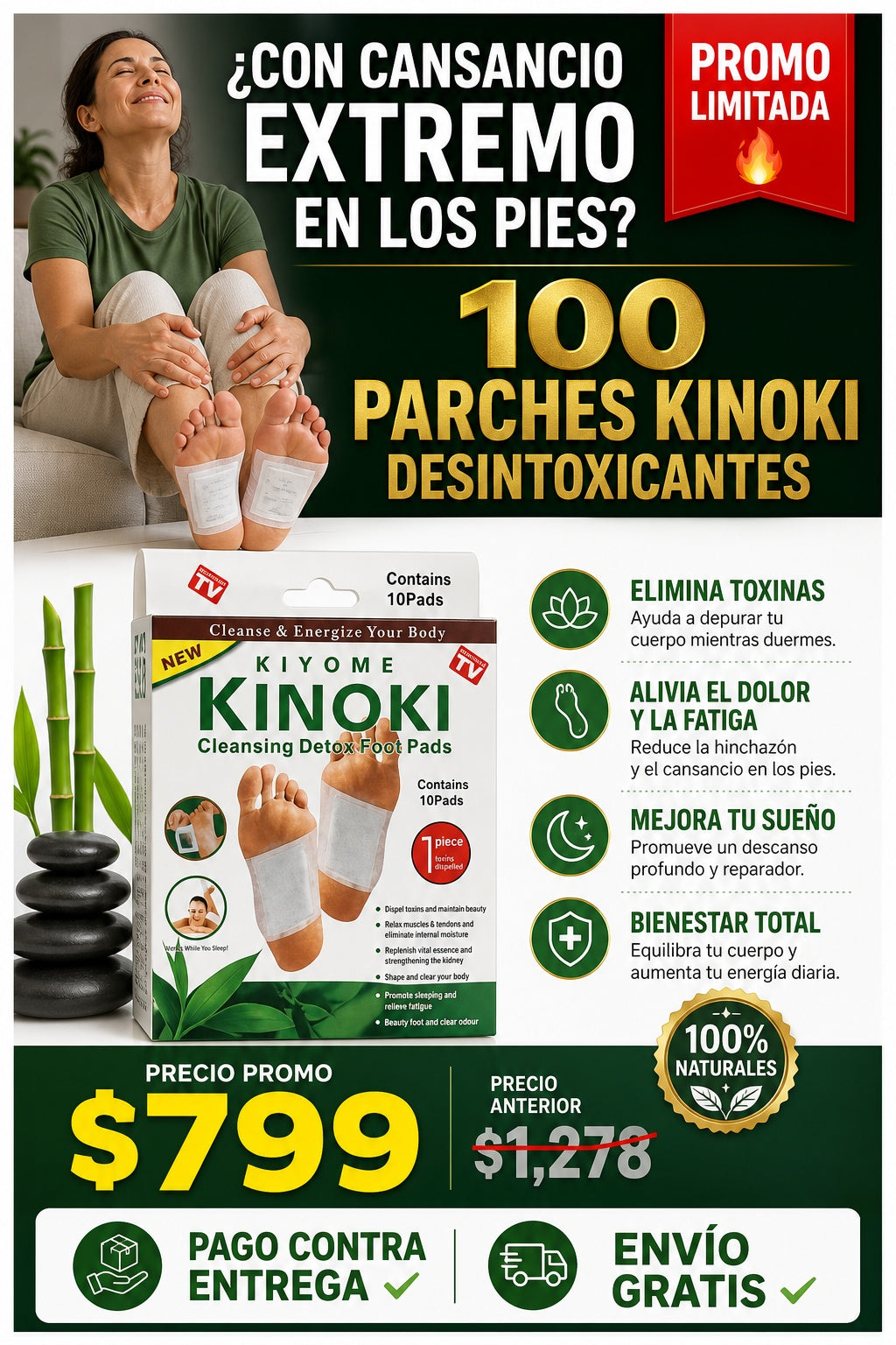 100 Parches Kinoki Desintoxicantes - imagen 3
