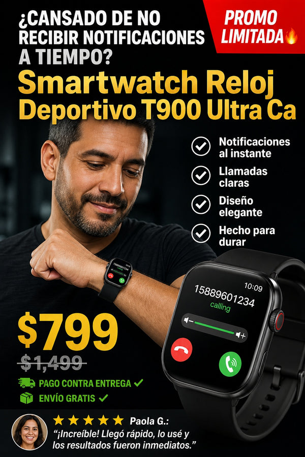 Smartwatch Reloj Deportivo T900 Ultra Ca - imagen 3