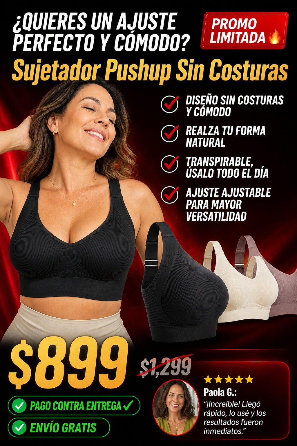 Sujetador Pushup Sin Costuras - imagen 3