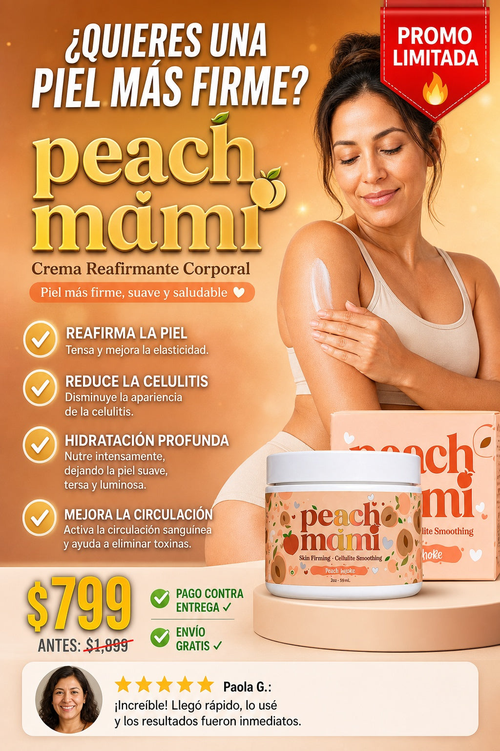 Crema Peach Mami Corporal Reafirmante - imagen 3