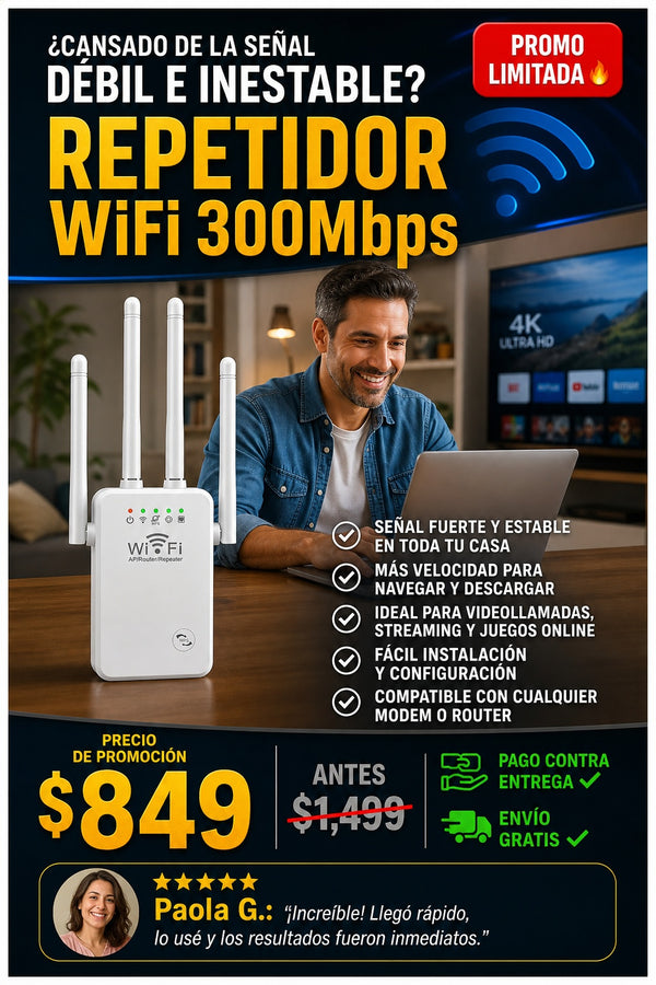 Repetidor De Wifi dispositivo electrónico diseñado para ampliar la cobertura de una red inalámbrica. - imagen 3