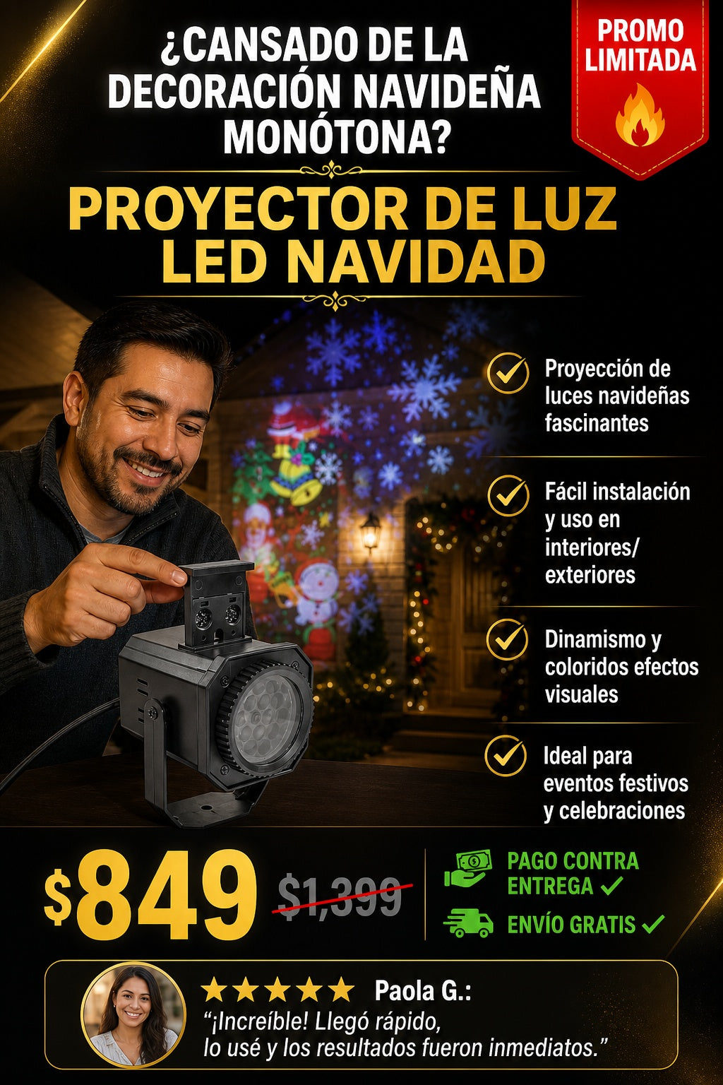 Proyector De Luz Led Navidad - imagen 3
