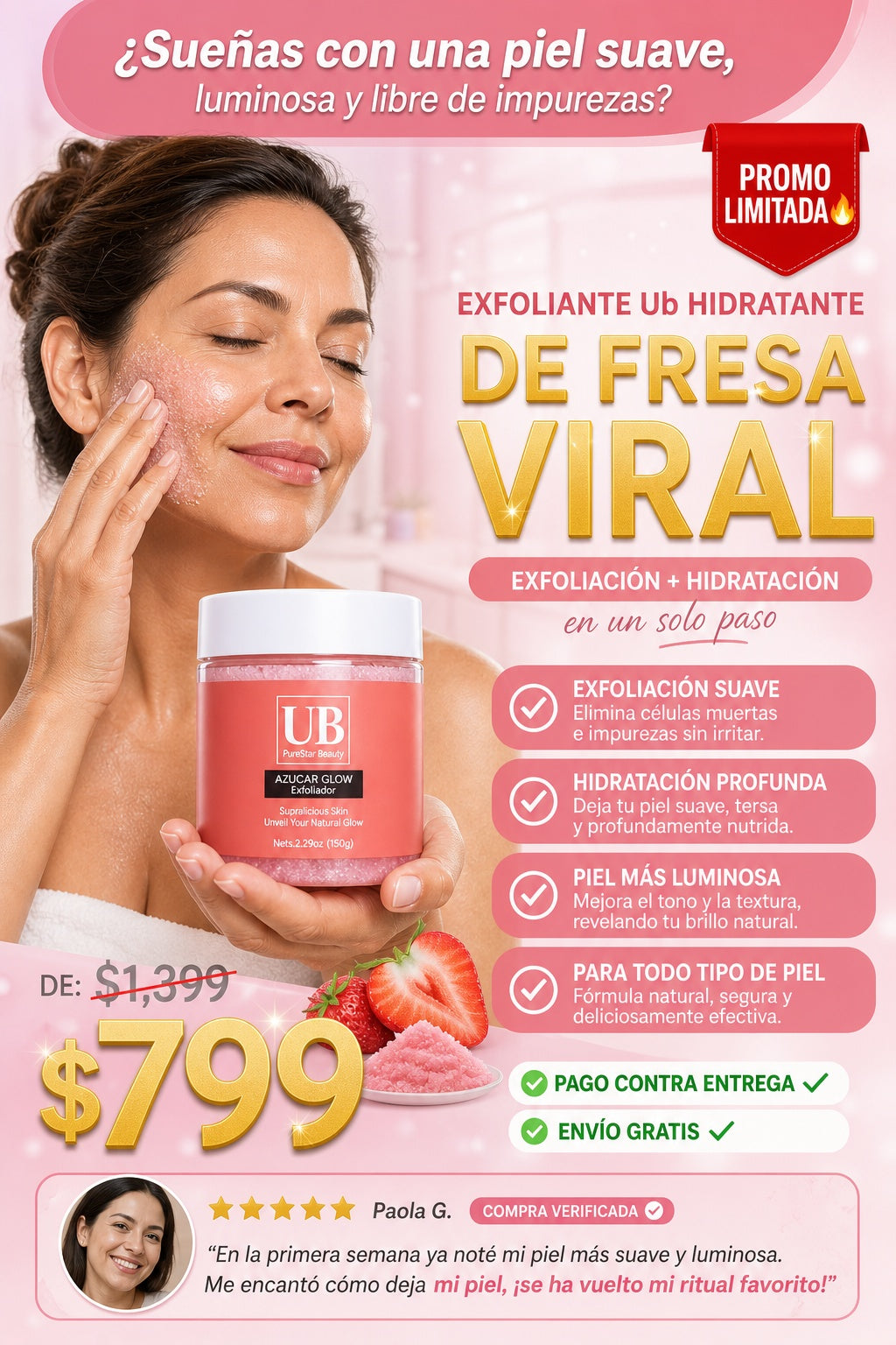 Exfoliante Ub Hidratante De Fresa Viral - imagen 3