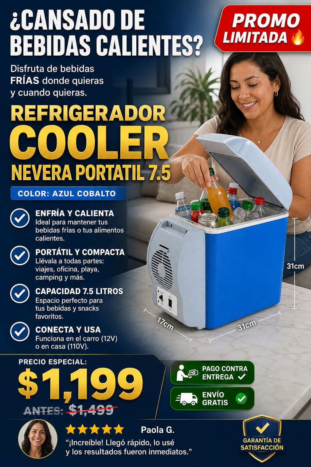 Refrigerador Cooler Nevera Portatil 7.5 - imagen 3