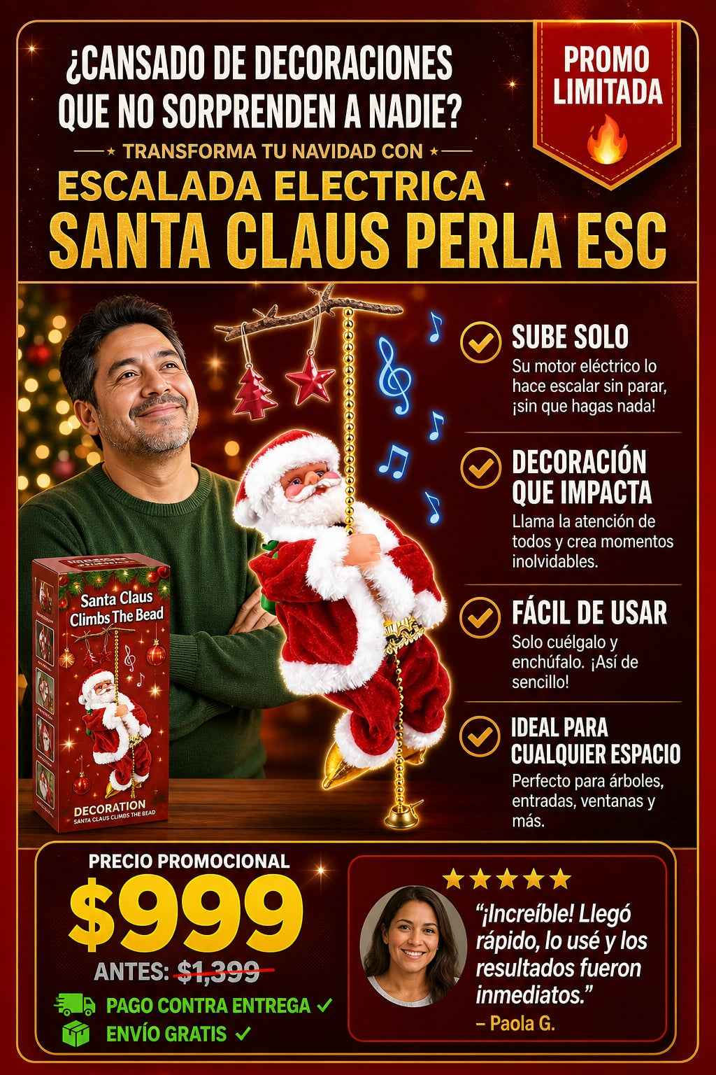 Escalada Electrica Santa Claus Perla Esc - imagen 3