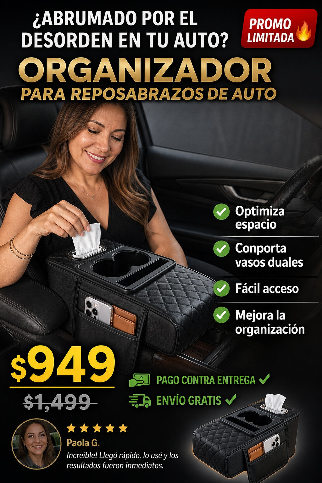 Organizador Para Reposabrazos De Auto - imagen 3