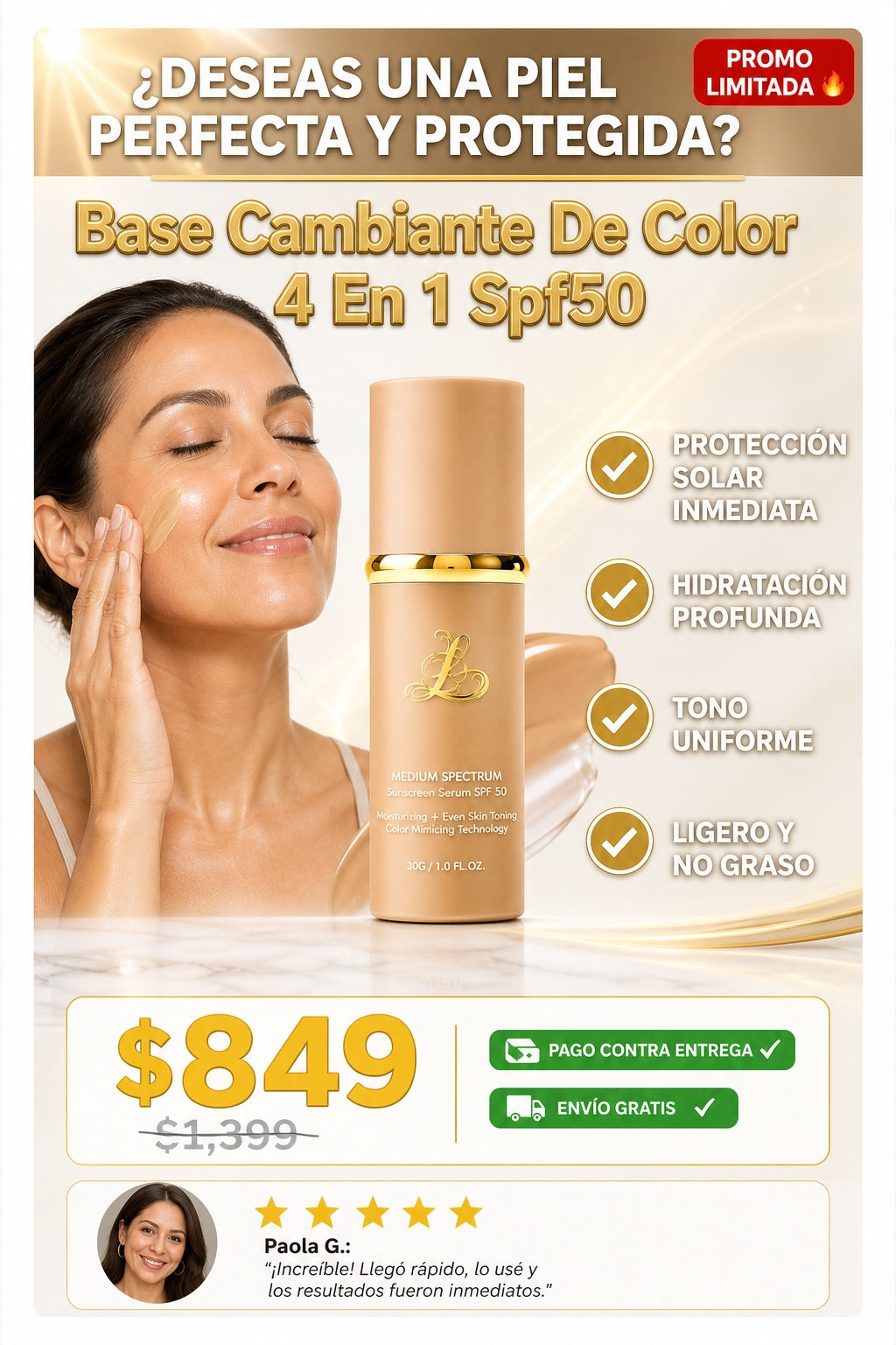 Base Cambiante De Color 4 En 1 Spf50 - imagen 3