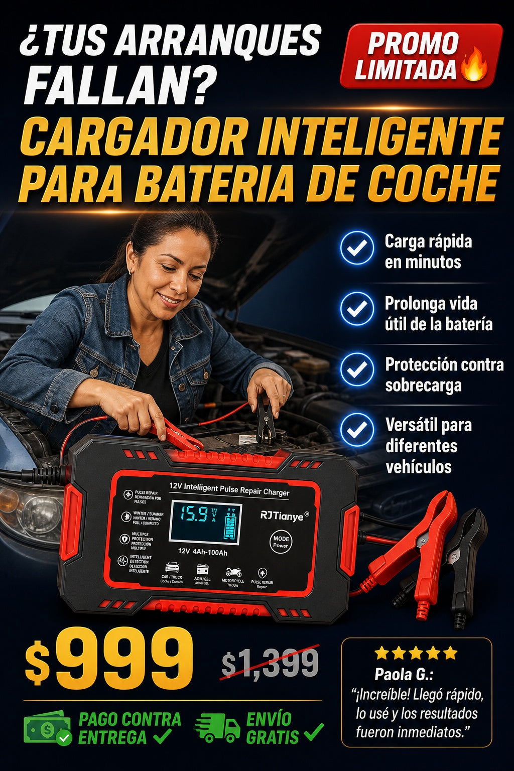 Cargador Inteligente Para Bateria De Coche - imagen 3