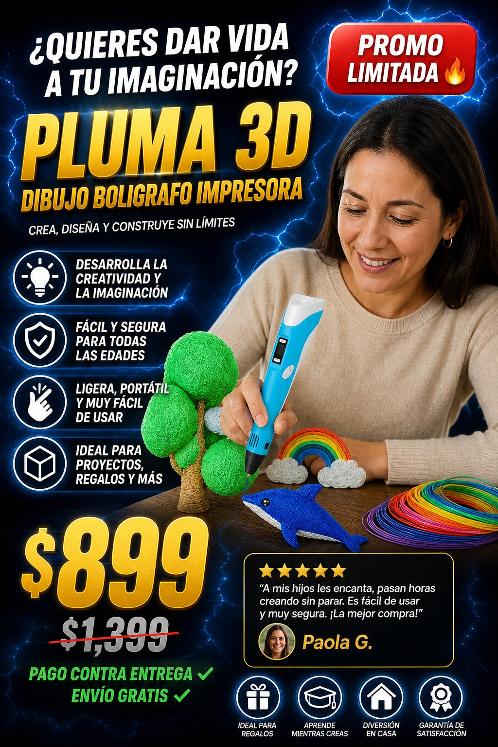 Pluma 3d Dibujo Boligrafo Impresora - imagen 3