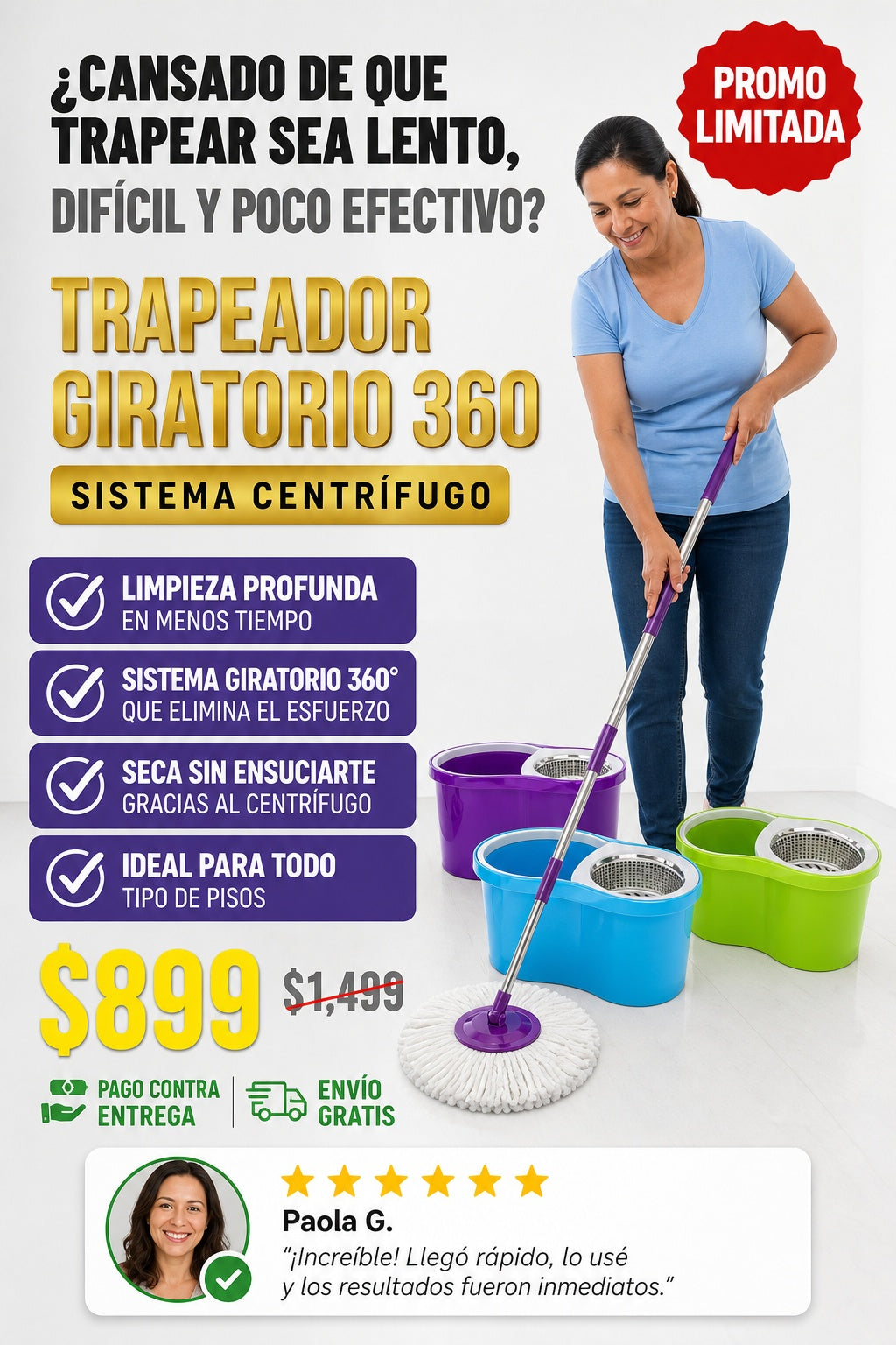 Trapeador Giratorio 360 Centrifugo - imagen 3