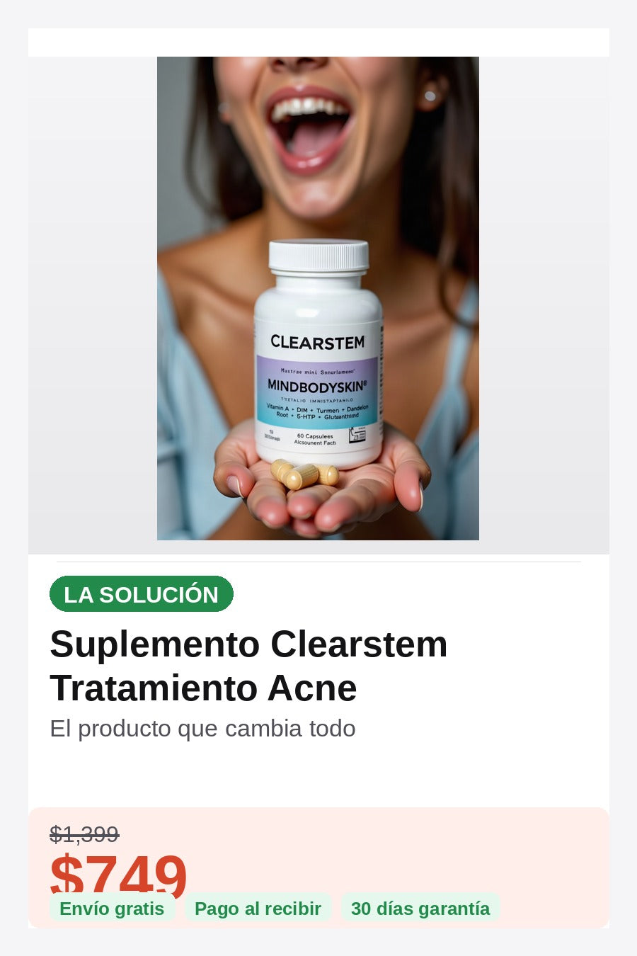 Suplemento Clearstem Tratamiento Acne — solucion