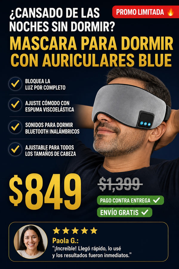 Mascara Para Dormir Con Auriculares Blue - imagen 3