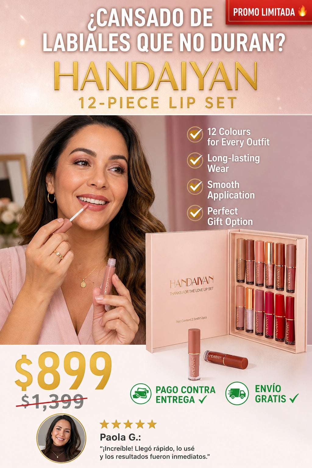 Set De 12 Labiales Handaiyan - imagen 3