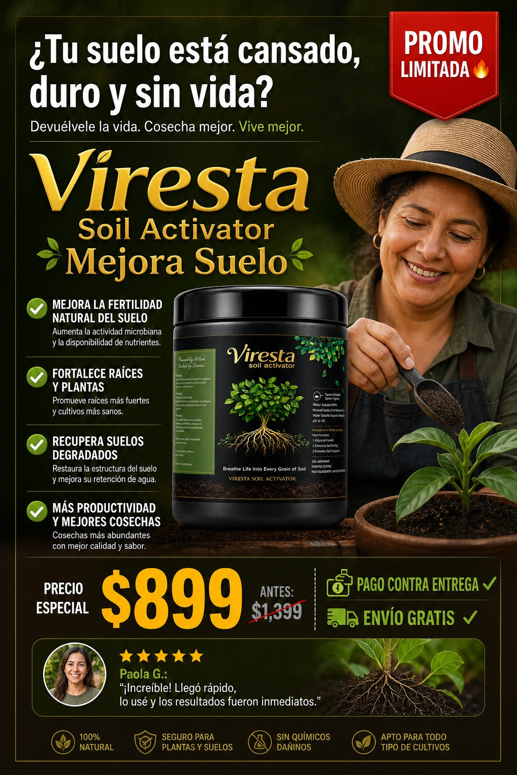 Viresta Soil Activator Mejora Suelo - imagen 3
