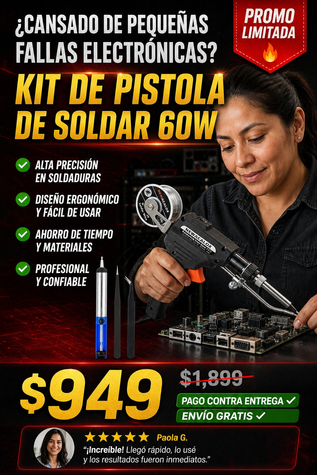 Kit De Pistola De Soldar 60w - imagen 3