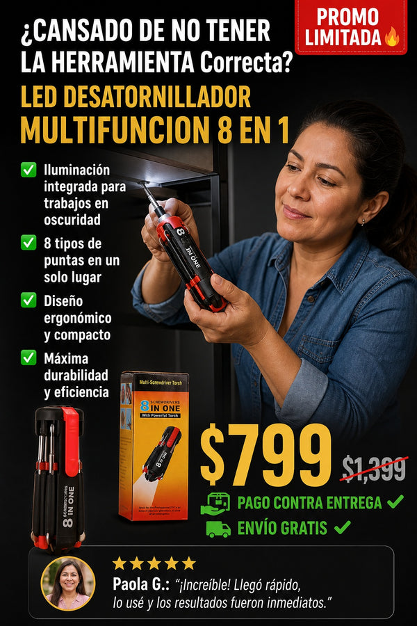 Led Desatornillador Multifuncion 8 En 1 - imagen 3