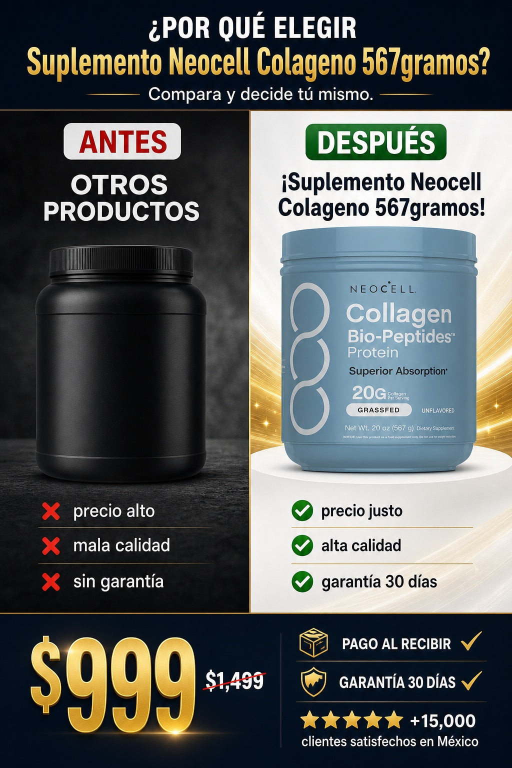 Suplemento Neocell Colageno 567gramos - imagen 4