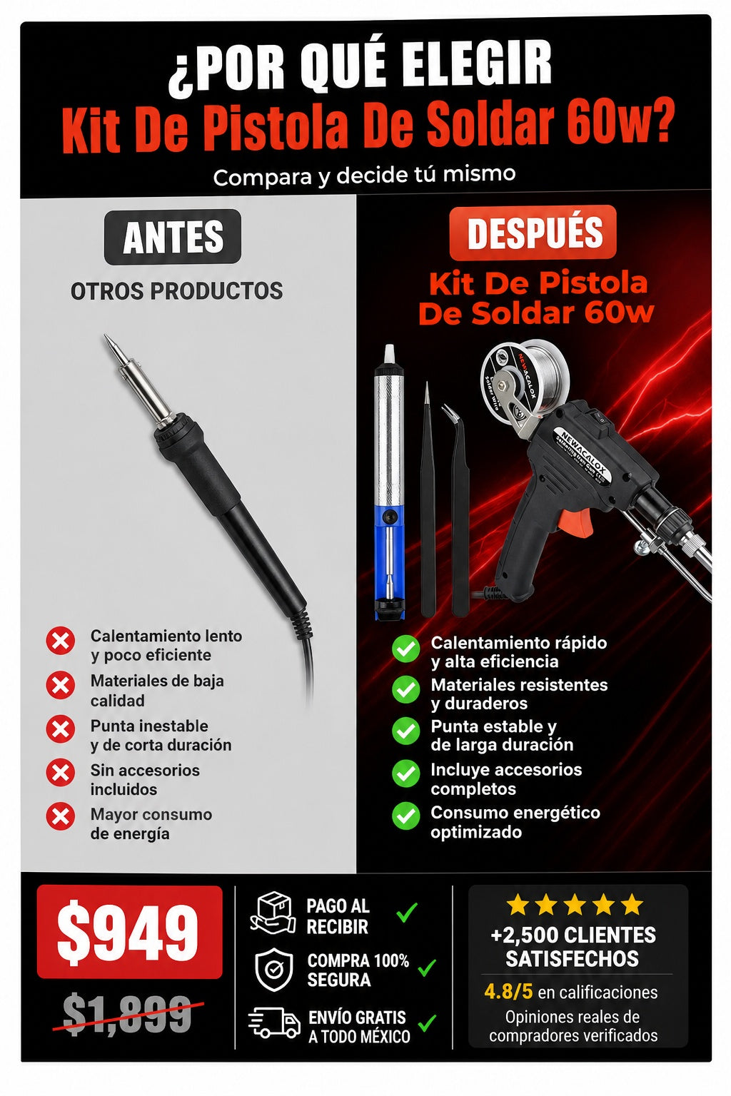 Kit De Pistola De Soldar 60w - imagen 4