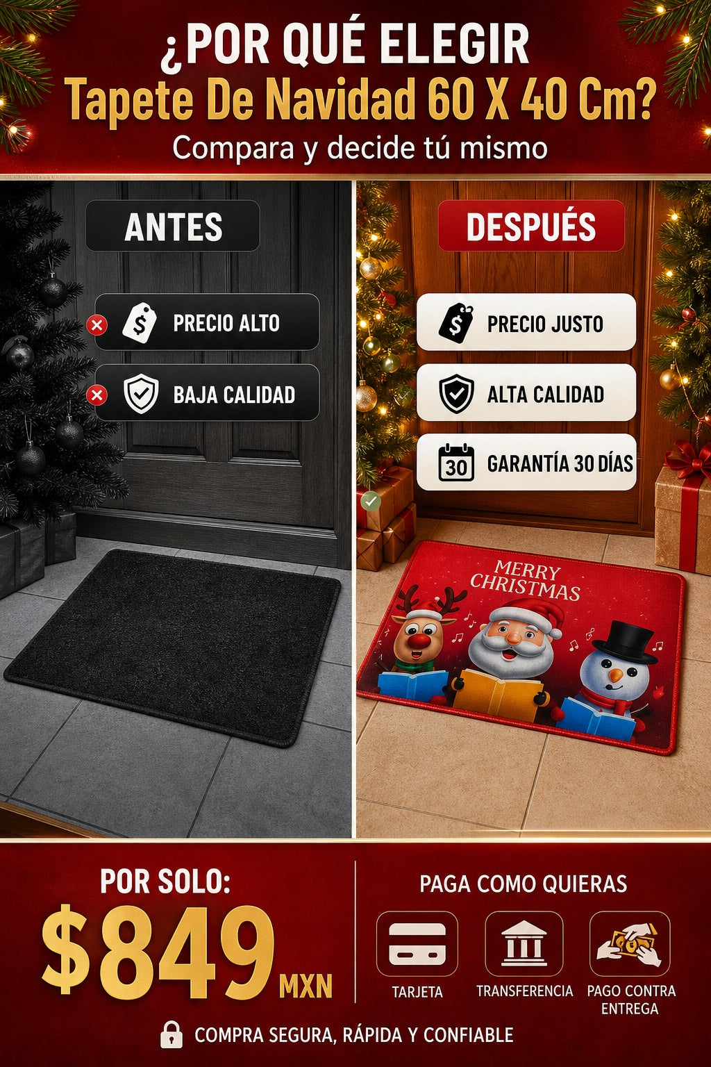 Tapete De Navidad 60 X 40 Cm - imagen 4