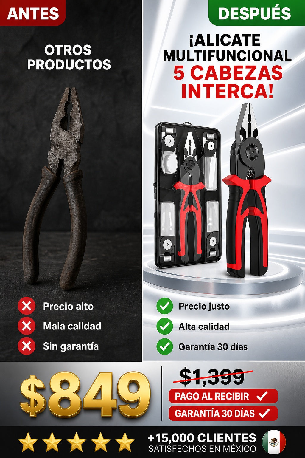 Alicate Multifuncional 5 Cabezas Interca - imagen 4
