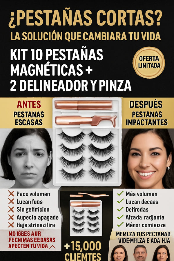 Kit 10 Pestanas Magneticas + 2 delineador y pinza - imagen 4
