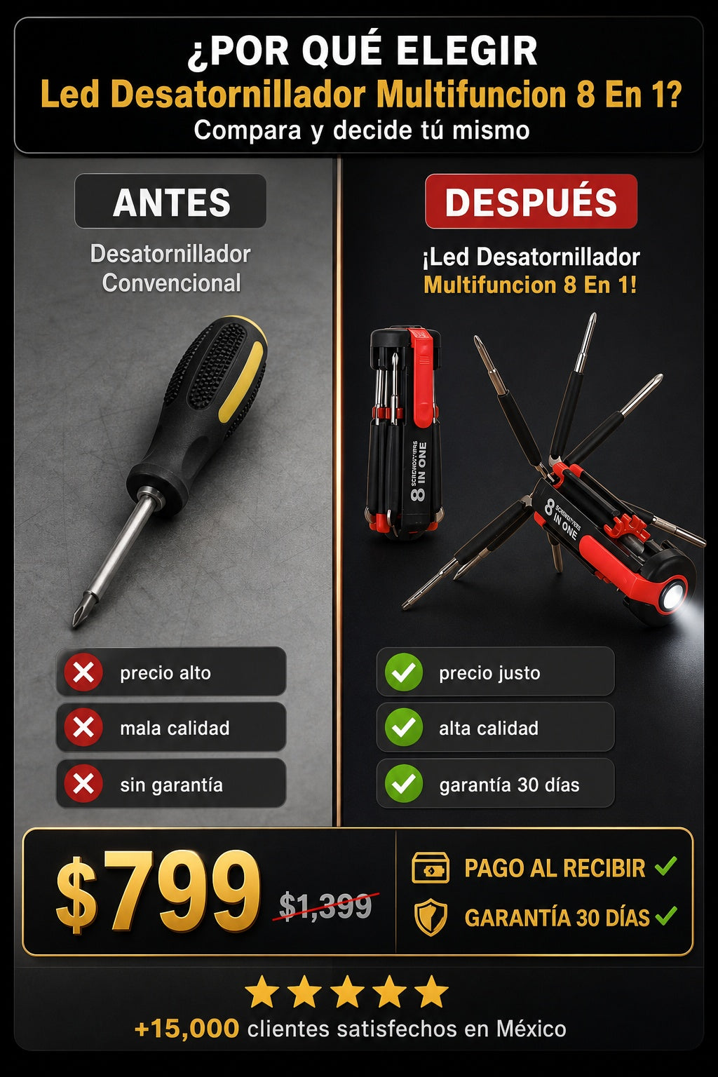 Led Desatornillador Multifuncion 8 En 1 - imagen 4