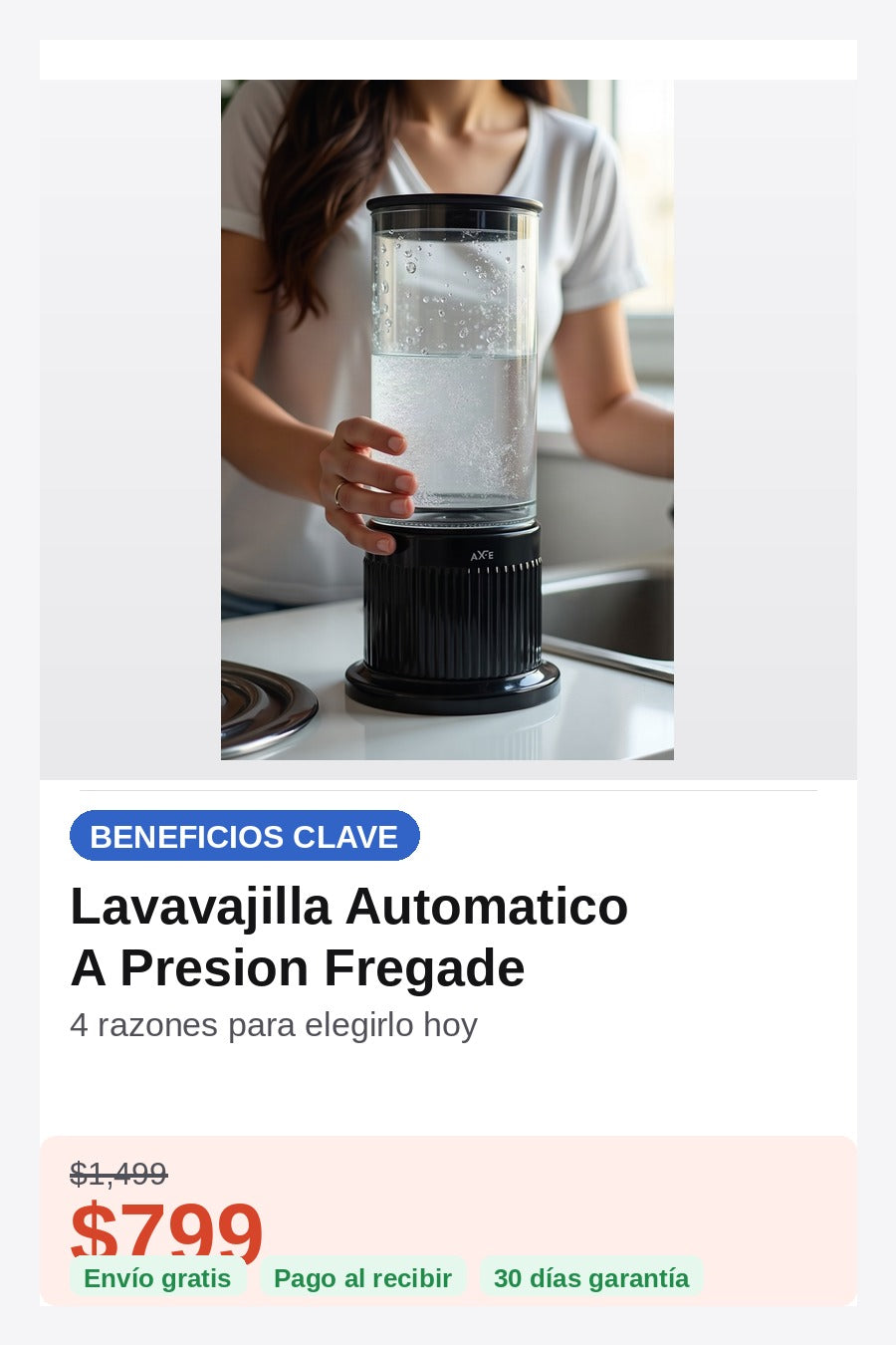 Lavavajilla Automatico A Presion Fregade — beneficios