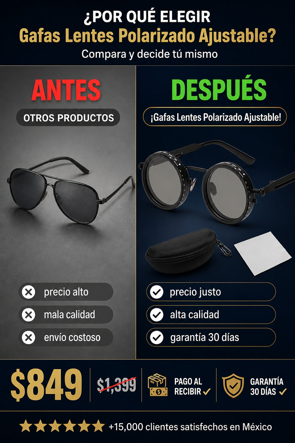 Gafas Lentes Polarizado Ajustable - imagen 4