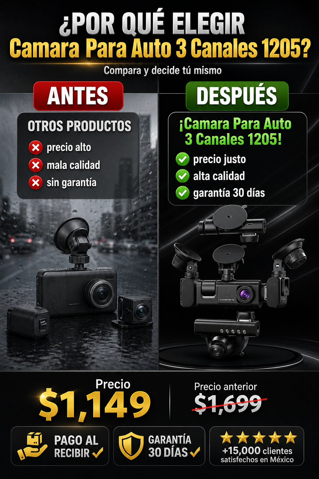 Camara Para Auto 3 Canales 1205 - imagen 4