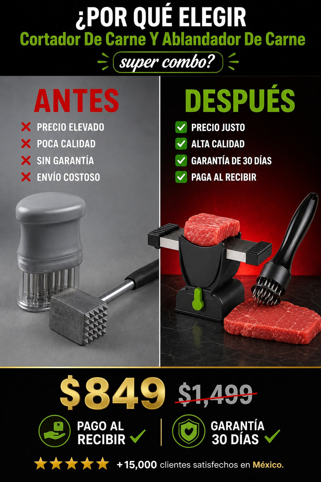 Cortador De Carne Y Ablandador De Carne super combo - imagen 4