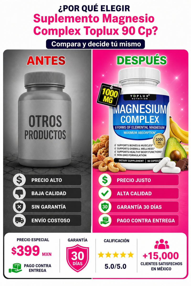 Suplemento Magnesio Complex Toplux 90 Cp - imagen 4