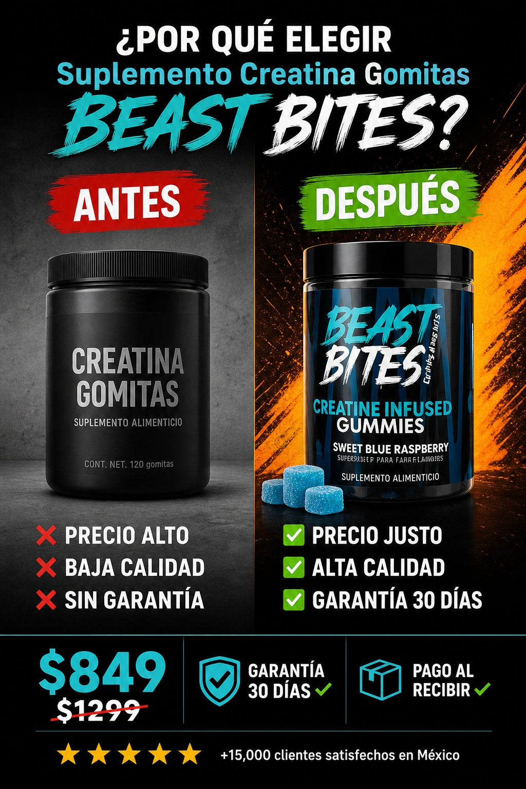 Suplemento Creatina Gomitas Beast Bites - imagen 4