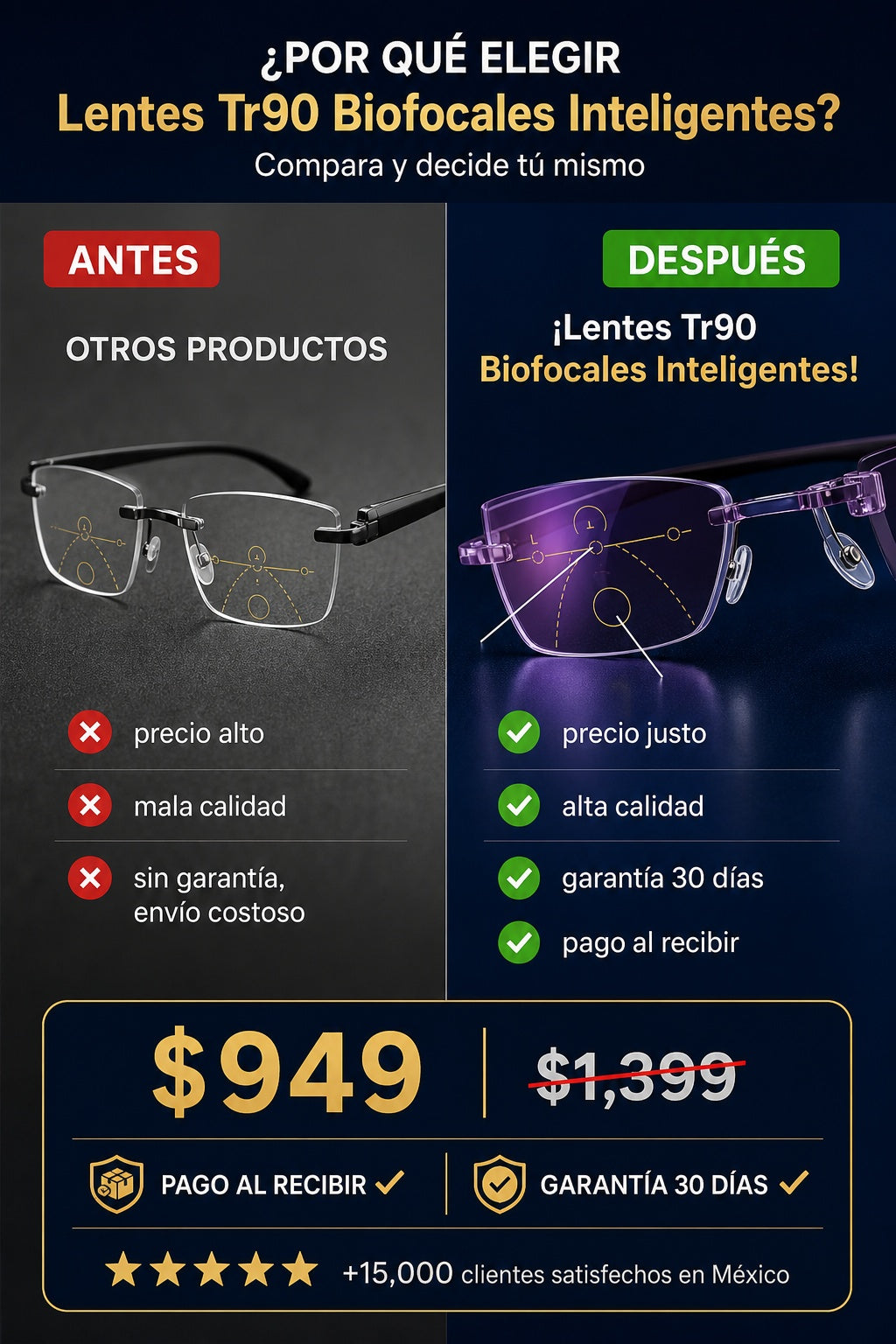 Lentes Tr90 Biofocales Inteligentes - imagen 4