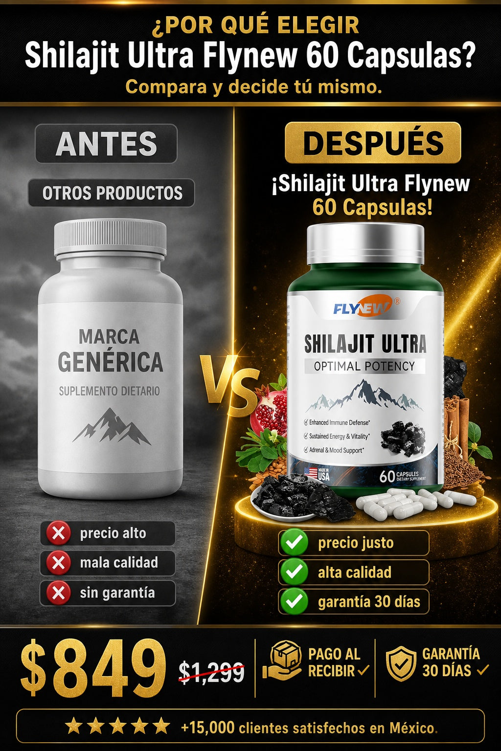 Shilajit Ultra Flynew 60 Capsulas - imagen 4