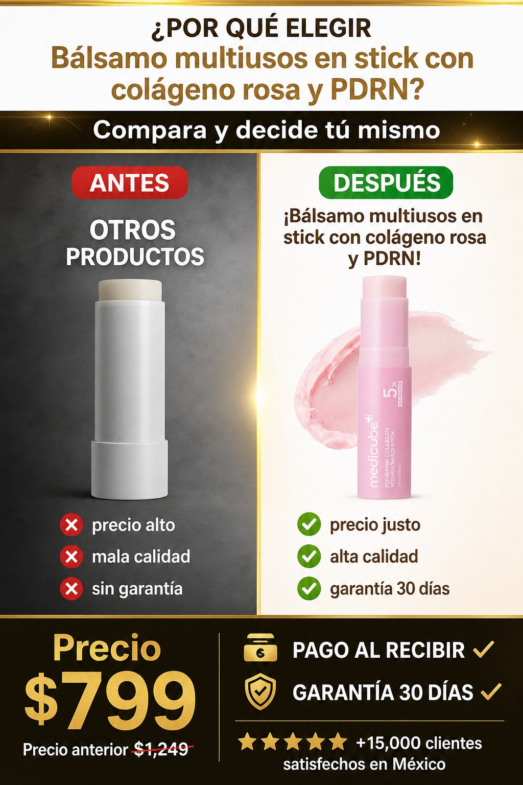 Bálsamo multiusos en stick con colágeno rosa y PDRN - imagen 4 - beneficios