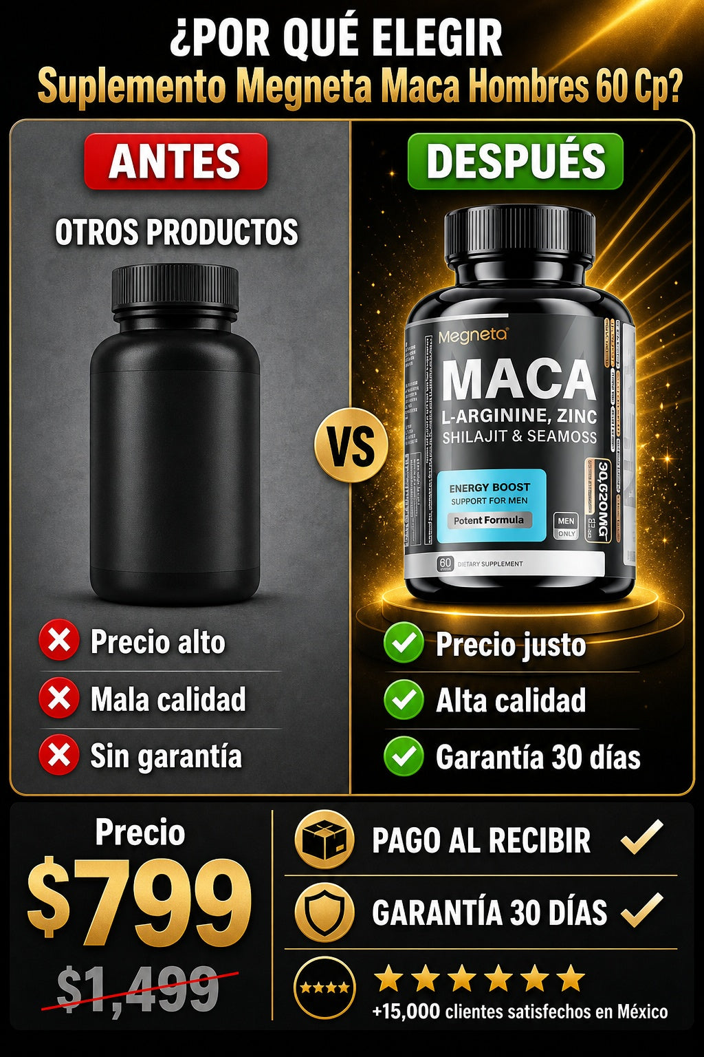 Suplemento Megneta Maca Hombres 60 Cp - imagen 4