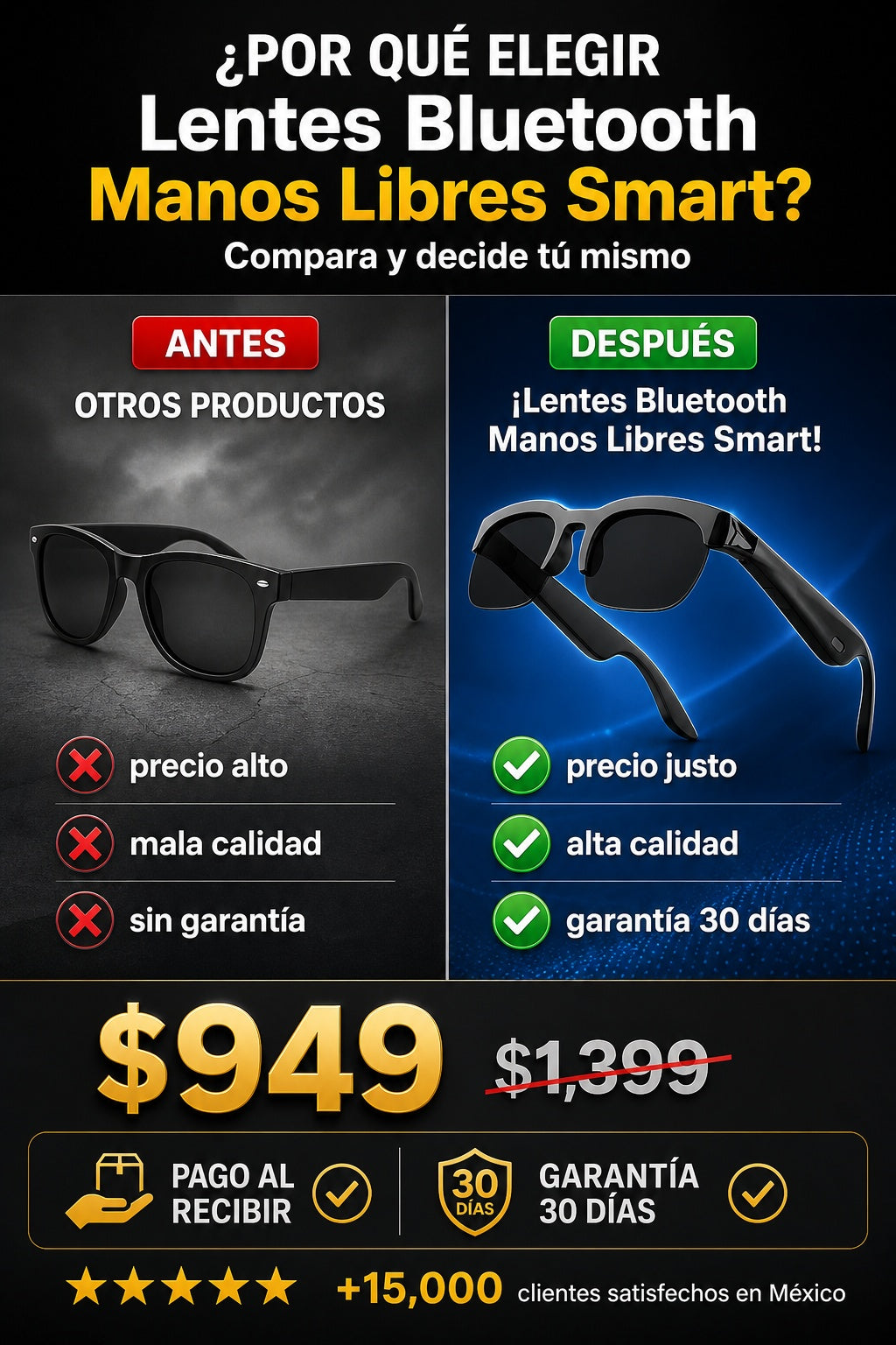 Lentes Bluetooth Manos Libres Smart - imagen 4