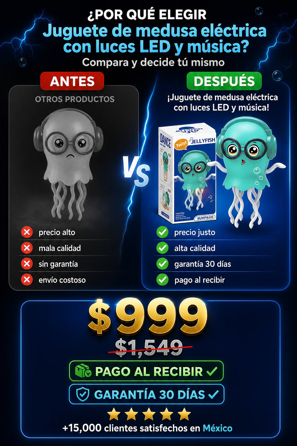 Juguete de medusa eléctrica con luces LED y música - imagen 4 - beneficios