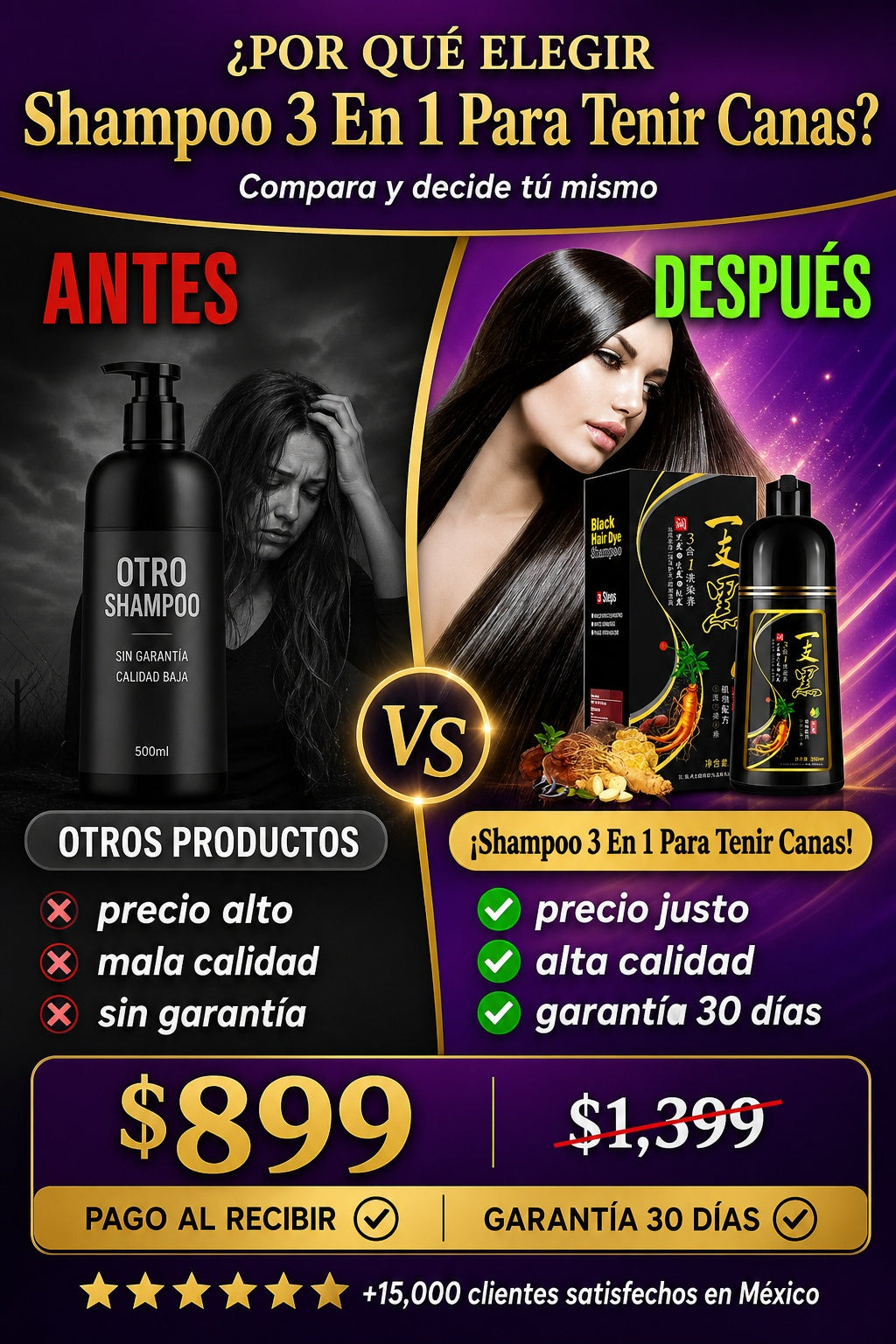 Shampoo 3 En 1 Para Tenir Canas - imagen 4