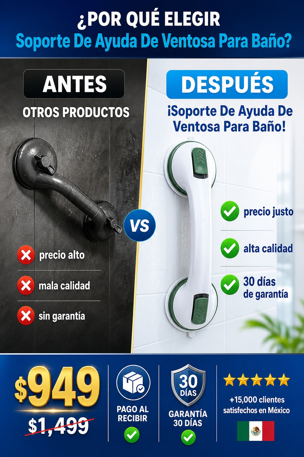 Soporte De Ayuda De Ventosa Para Baño - imagen 4