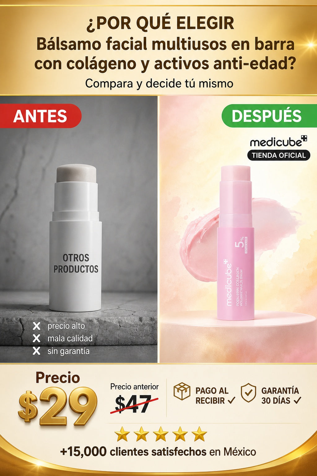 Bálsamo facial multiusos en barra con colágeno y activos anti-edad - imagen 4 - beneficios