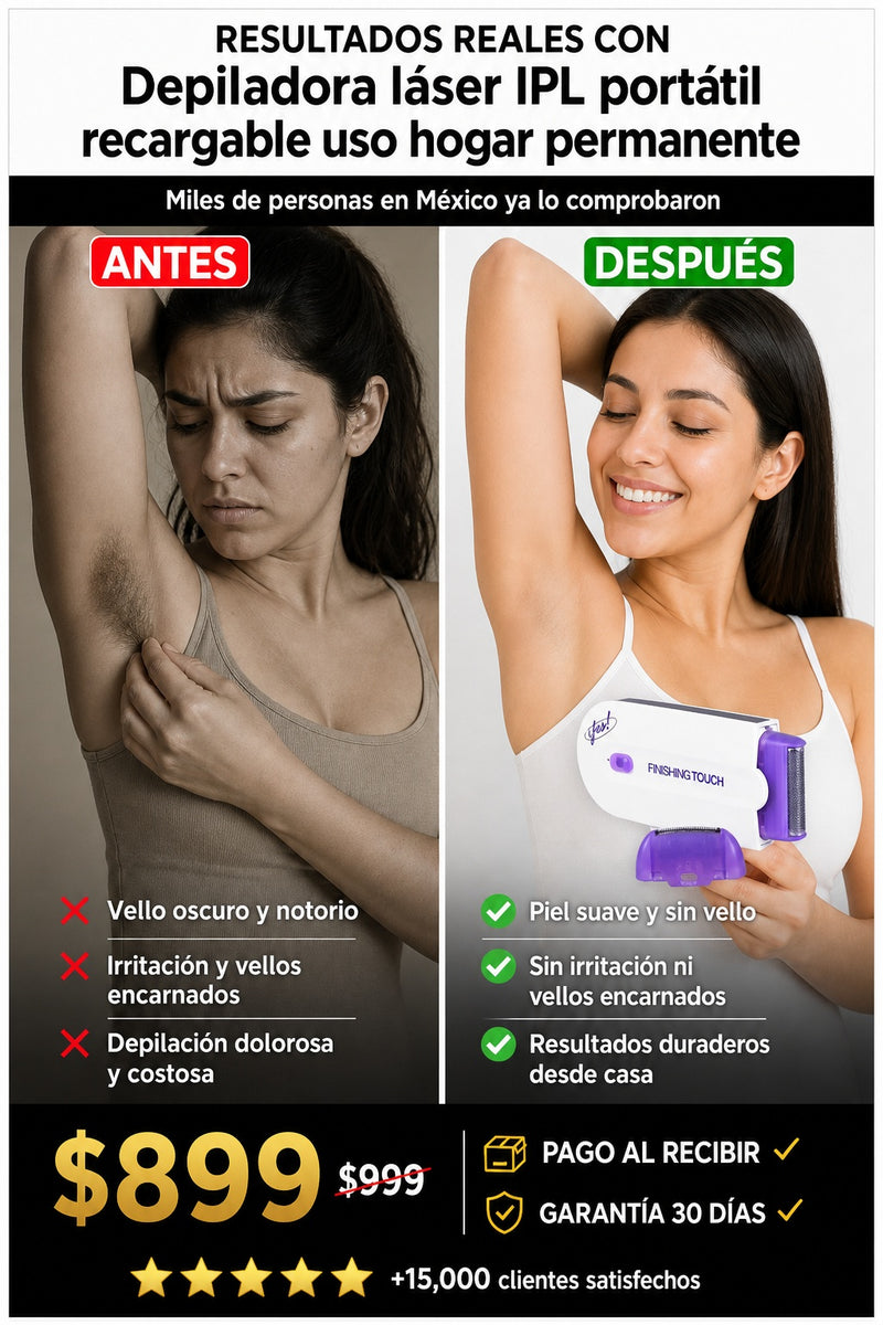 Depiladora láser IPL portátil recargable uso hogar permanente - imagen 4